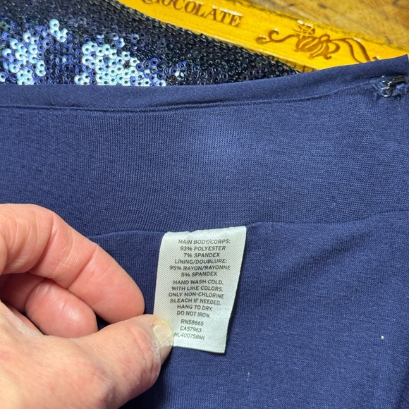 Chelsea28 Pull-on Midnight Blue Sequence Pencil Skirt. Size Medium (Worn ONCE!) - Picture 9 of 10